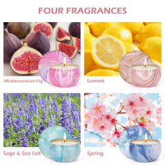 Lemon scent aromatherapy candle in a stylish jar