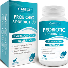 CANLIST Probiotics 120B CFUs with 18 strains per 60-capsule bottle