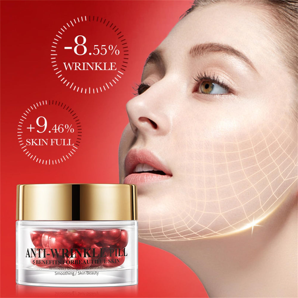 Cappuvini Anti-Wrinkle Pill Serum essential oil bottle for targeted topical treatment.
