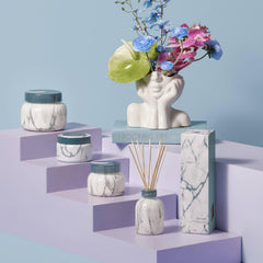 Volcano fragrance cap and reed sticks in the marble diffuser