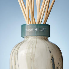 Reed diffuser components: sticks, oil, and glass bottle
