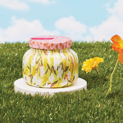 Close-up of Pattern Play jar with Aloha Orchid fragrance