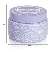 Capri Blue Lavender Volcano candle on display shelf