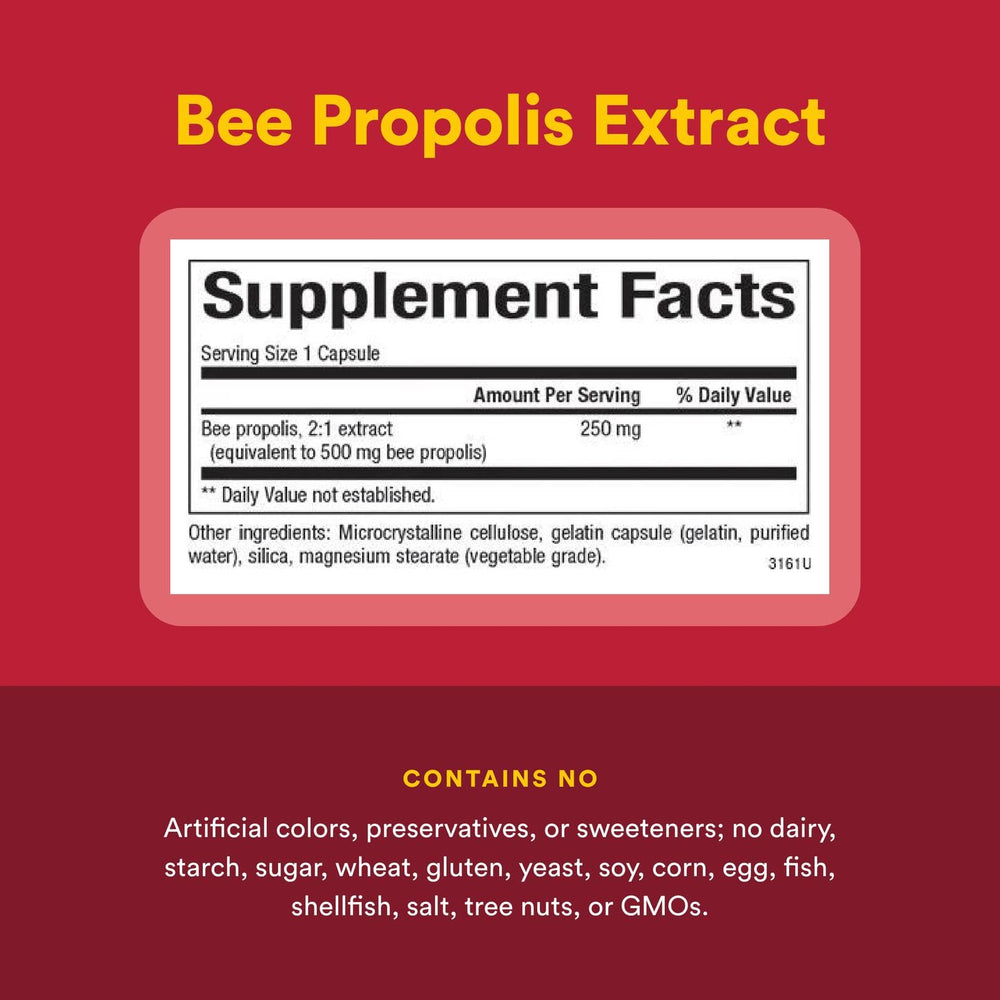 Capsules of bee propolis extract (500 mg each, 90 count)