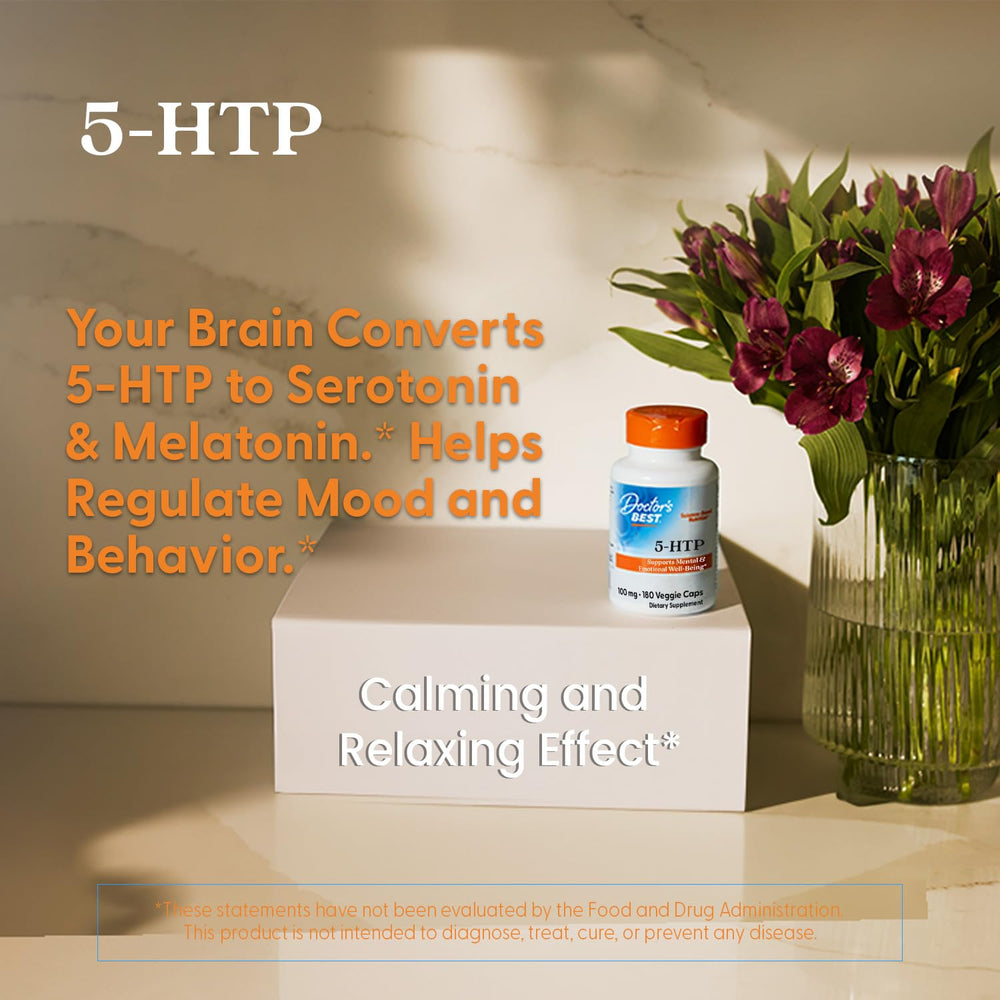 Capsules inside bottle of Doctor's Best 5-HTP