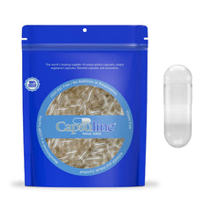 Capsuline size 000 gelatin empty capsules in clear packaging, 10,000 count