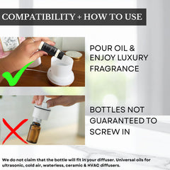 Car diffuser use with perfume-inspired oils