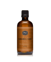 Caramel Corn fragrance oil 100ml in amber glass bottle with euro dropper cap