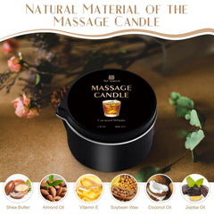 Caramel Whisky massage candle jar