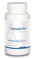 Front view of Carbamide Plus 90 capsules bottle
