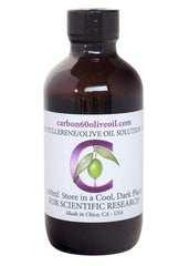 Research grade Carbon-60 olive oil in a 100ml bottle with an eyedropper