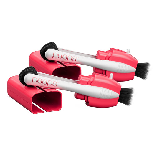 Red CarbonKlean Peeps eyeglass cleaner in 2-pack packaging
