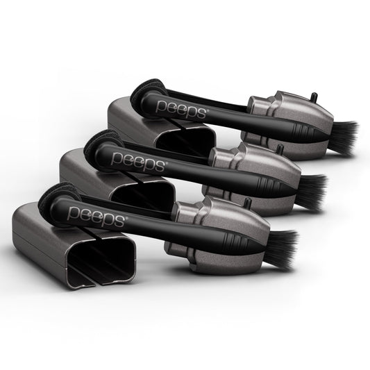 CarbonKlean Peeps Glasses Cleaner bottle highlighting carbon microfiber tech