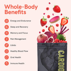 Cardio Miracle arginine and citrulline blend labeling emphasizes 24-hour nitric oxide support.