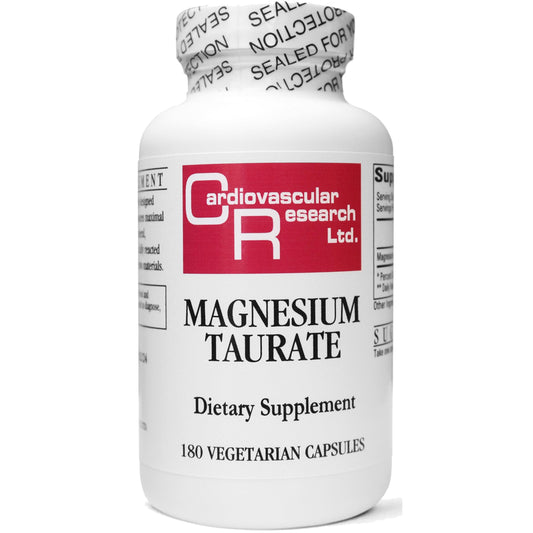 Cardiovascular Magnesium Taurate 125 mg bottle in tamper-resistant 180-count box