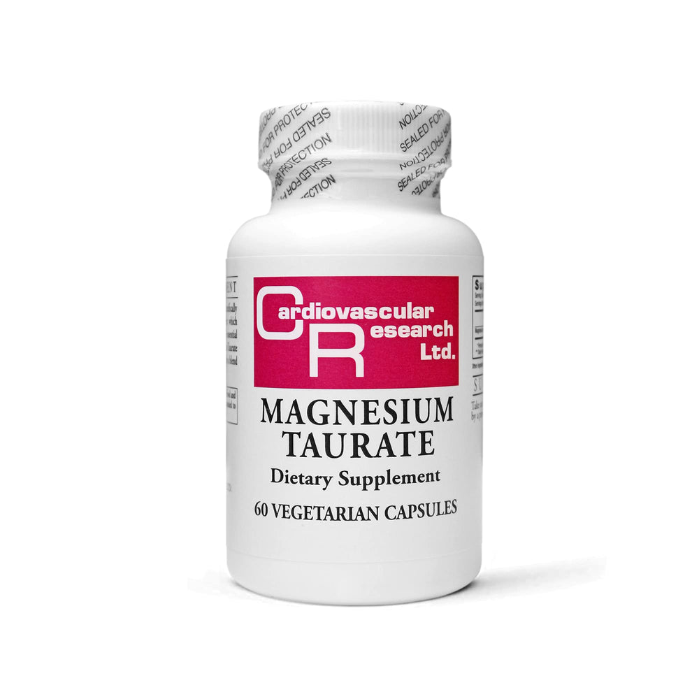 Cardiovascular Research Magnesium Taurate 125 mg capsules, 60 count, creamy white