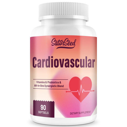 Cardiovascular supplement bottle with 90 softgels