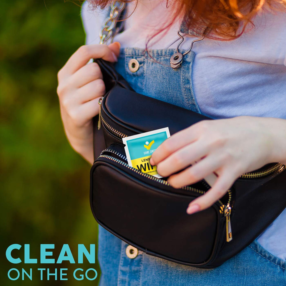 Close-up of Care Check Lens Wipes cloth
