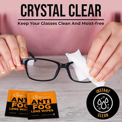 Clean and clear eyeglass lens after wiping