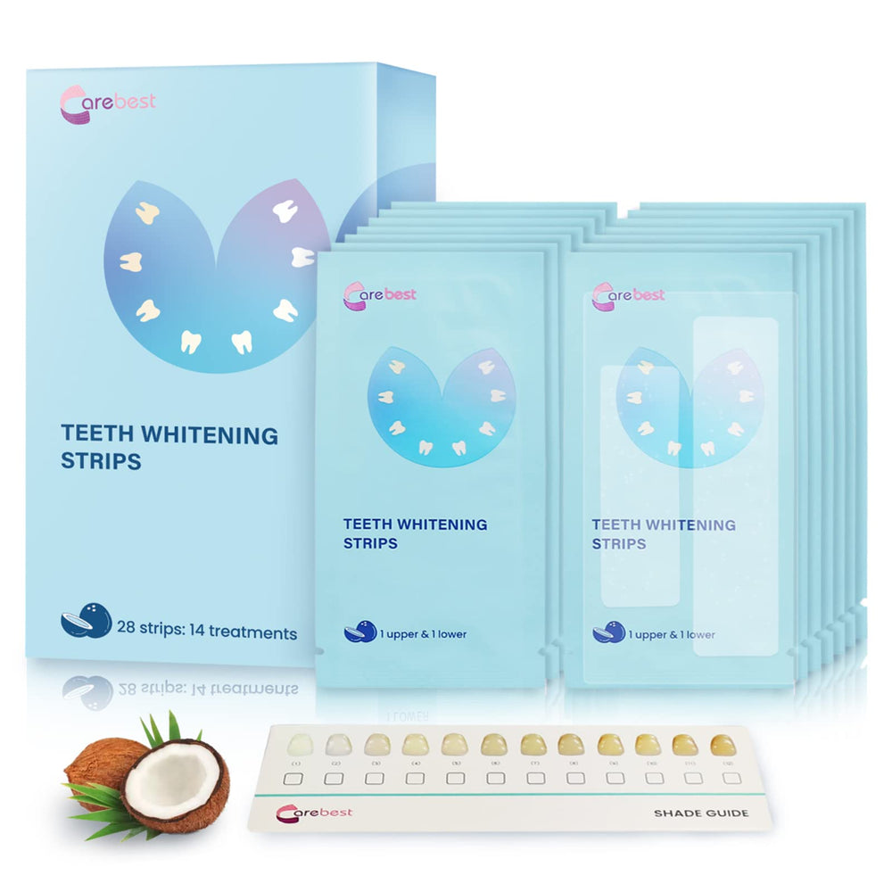 Carebest Teeth Whitening Strips kit packaging and components