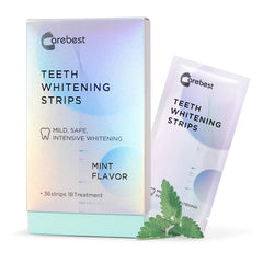 36-count box of Carebest Teeth Whitening Strips