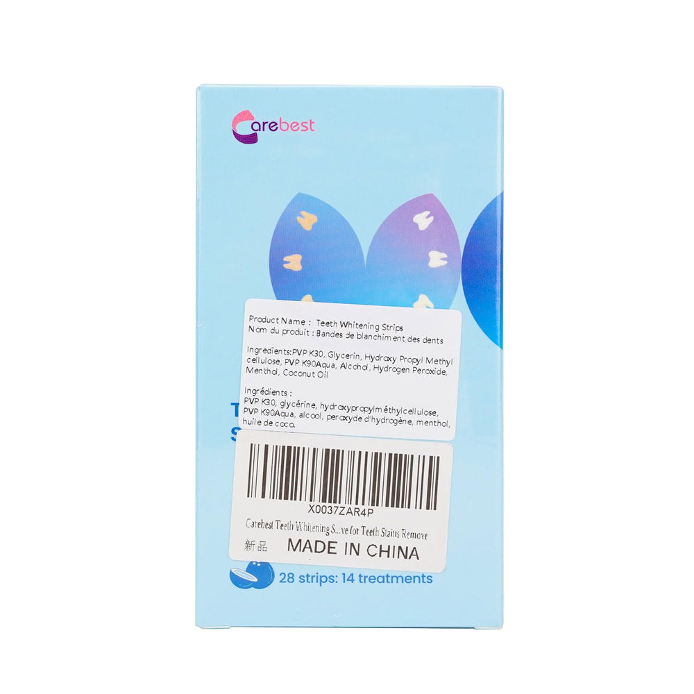 Carebest Teeth Whitening Strips after use and smile concept