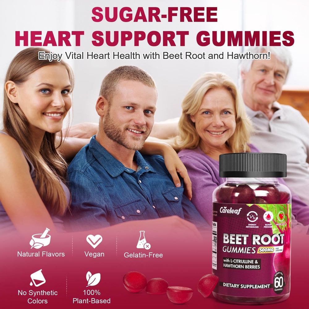 Smart serving image showing beet root gummies for heart health