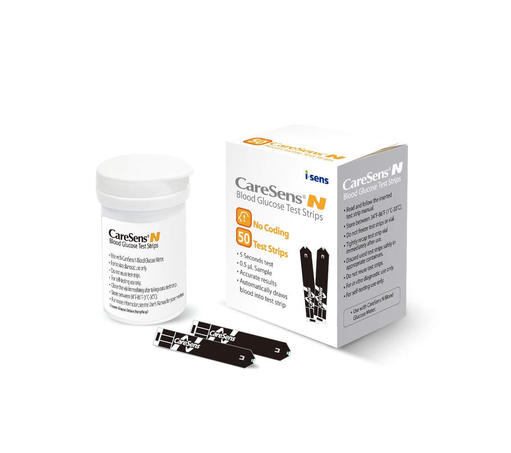 CareSens N test strips 50-ct packaging for reliable glucose testing with CareSens N meters.