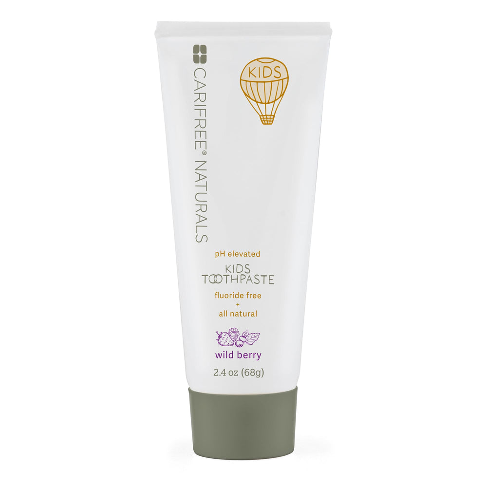 Front packaging of CariFree Naturals Kids Toothpaste berry flavor