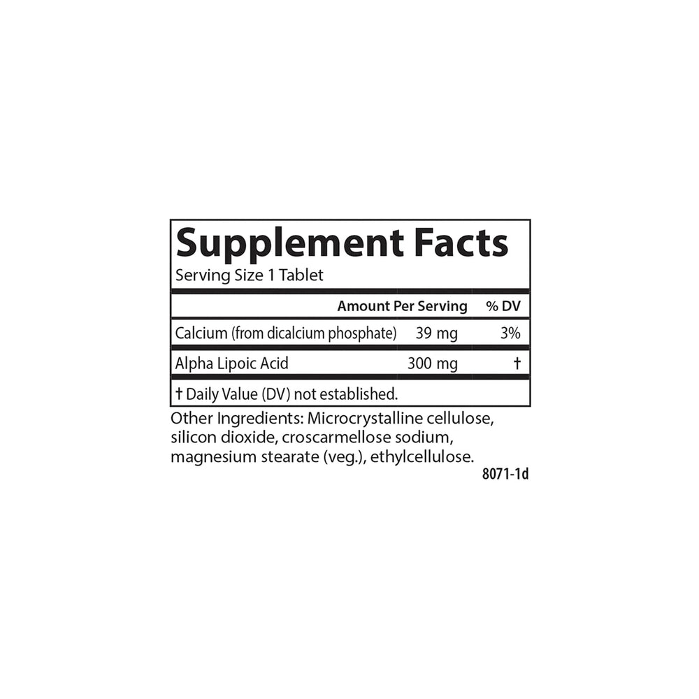 90 tablets inside Carlson Alpha Lipoic Acid bottle