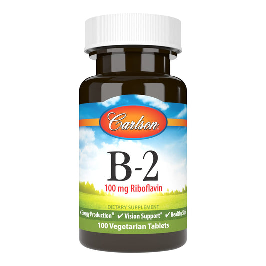 Carlson B-2 Riboflavin 100 mg vegetarian tablets – product image