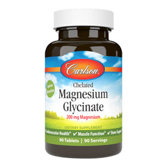 Carlson Chelated Magnesium 200 mg bottle – front view