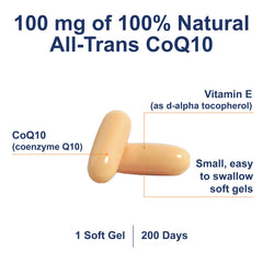 Close-up of CoQ10 softgels