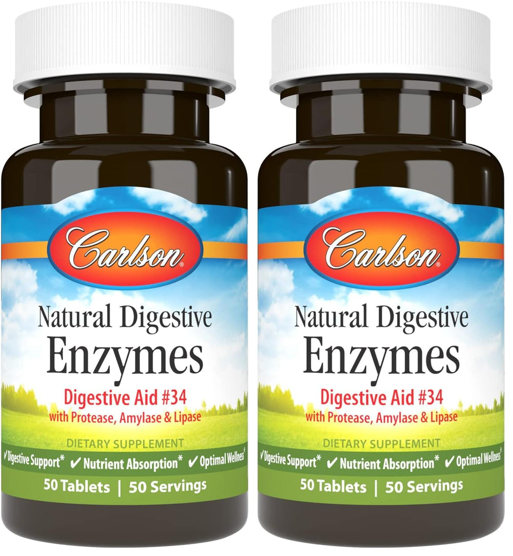 Carlson Natural Digestive Enzymes bottle label