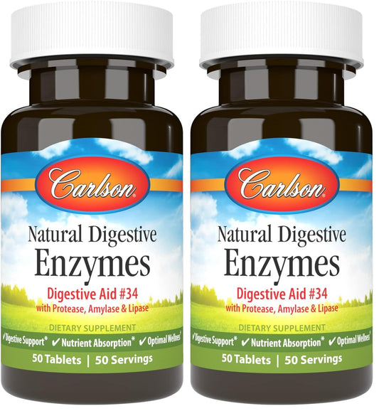 Carlson Natural Digestive Enzymes bottle label