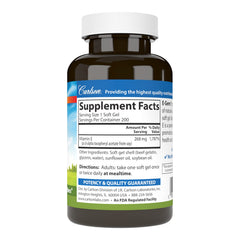 Carlson E-Gems 400 IU Vitamin E label