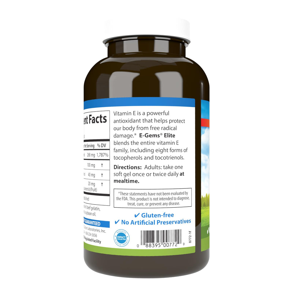 Label highlighting tocopherols and tocotrienols in Vitamin E