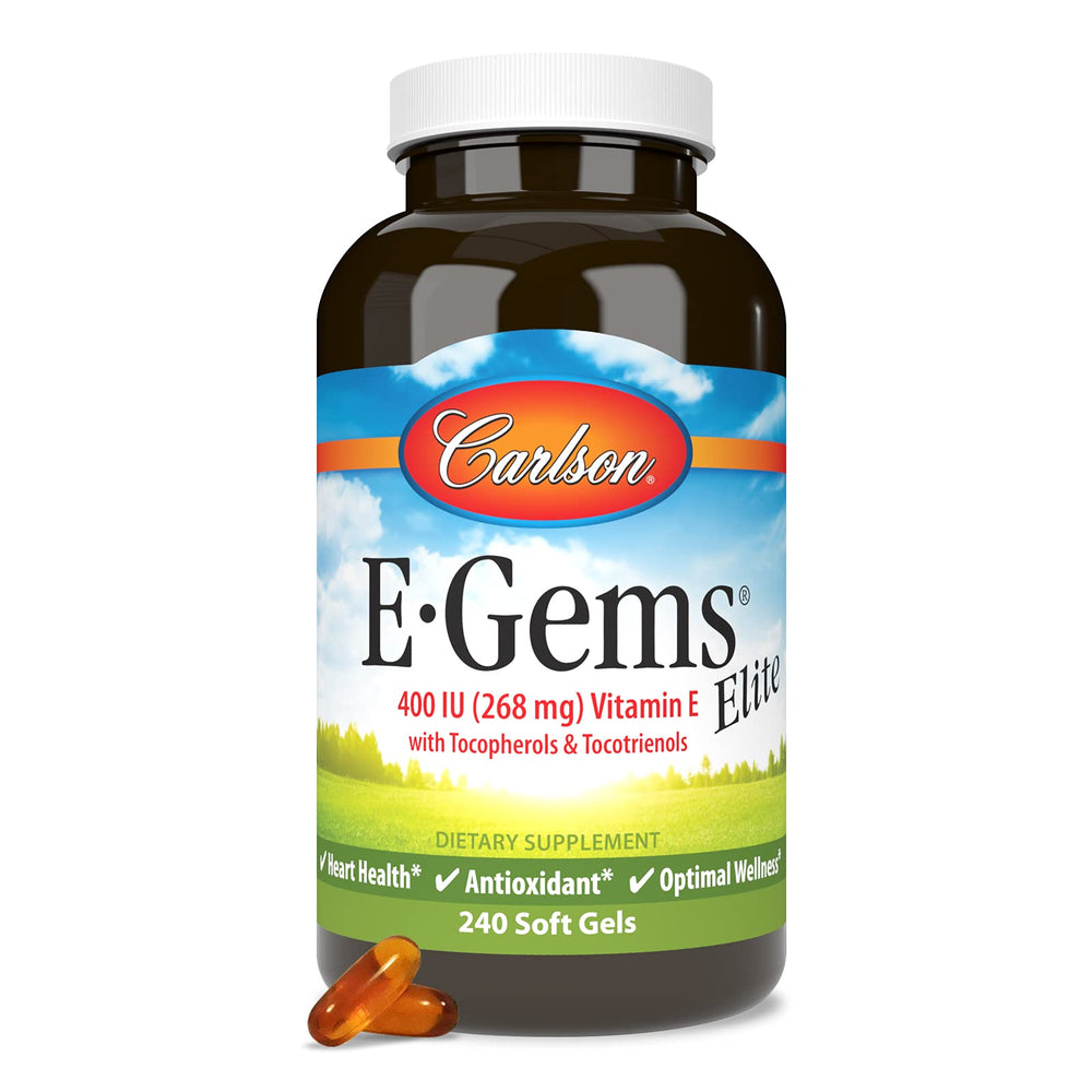 Supplement facts panel for Carlson Vitamin E
