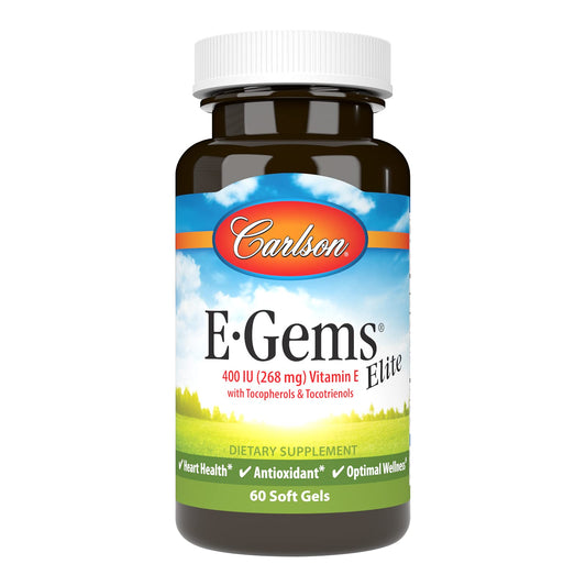 Carlson E-Gems Elite Vitamin E 400 IU bottle front view