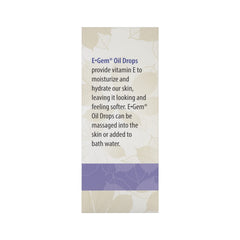 Close-up of Carlson E-Gem Oil Drops label