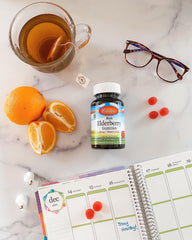 Nutrition facts panel for Carlson Black Elderberry Gummies