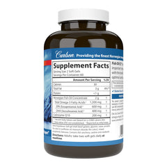 Label shows 1,200 mg omega-3s and 200 mg CoQ10