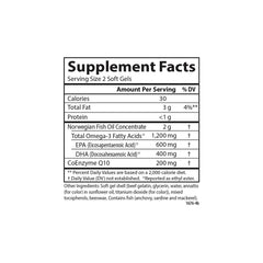 Carlson Fish Oil Q bottle front view with softgels
