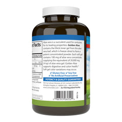 Illustration of 100 mg aloe vera concentrate (200:1) used in Carlson Golden Aloe