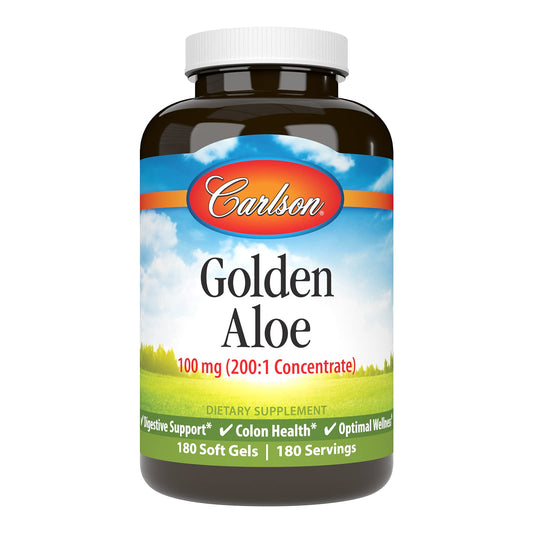 Carlson Golden Aloe 180 Softgels front view