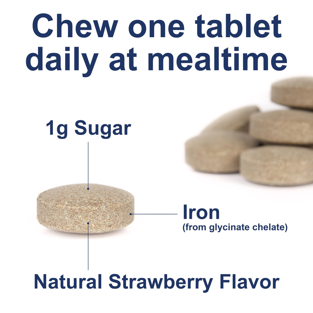 Nutrition facts panel for Carlson Kids Chewable Iron