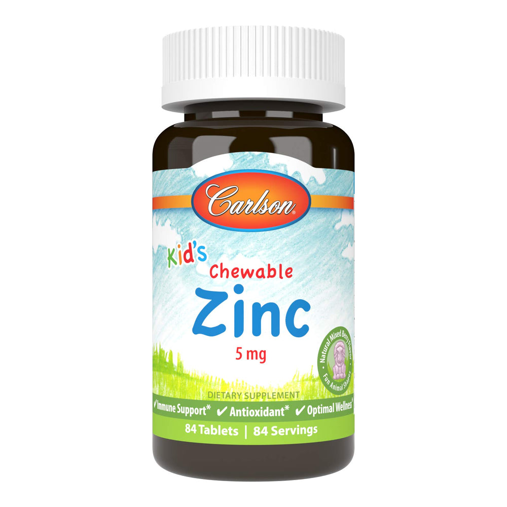 Animal-shaped zinc chewable tablet for kids in mixed berry flavor