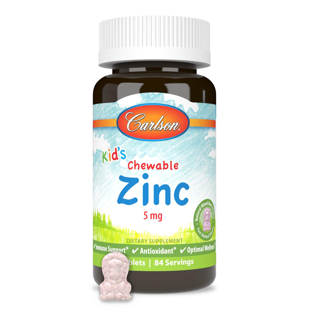 Nutrition facts panel of Carlson zinc supplement