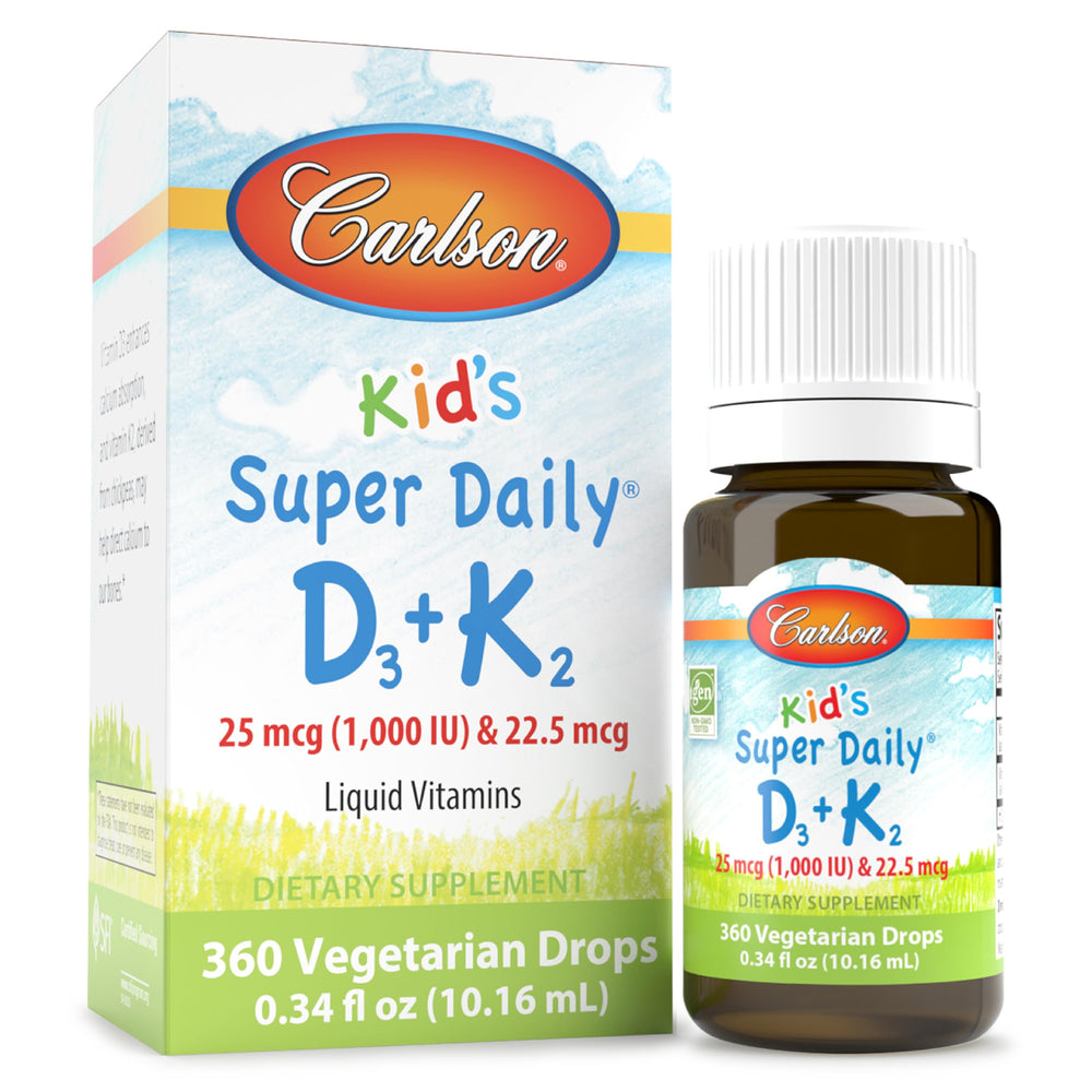Carlson Kid's Super Daily D3+K2 Drops bottle front