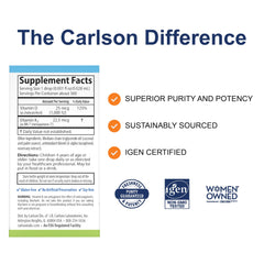Carlson Kid's Super Daily D3+K2 Drops bottle label close-up